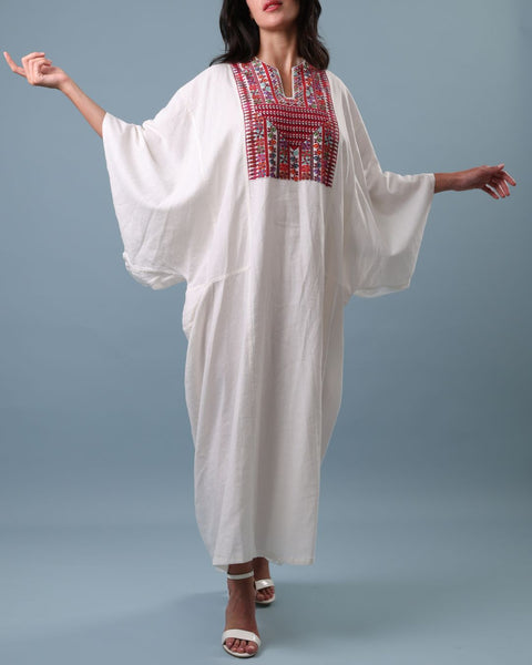 Red Butterfly Caftan Multiple Embroidery | التطريز المتعدد