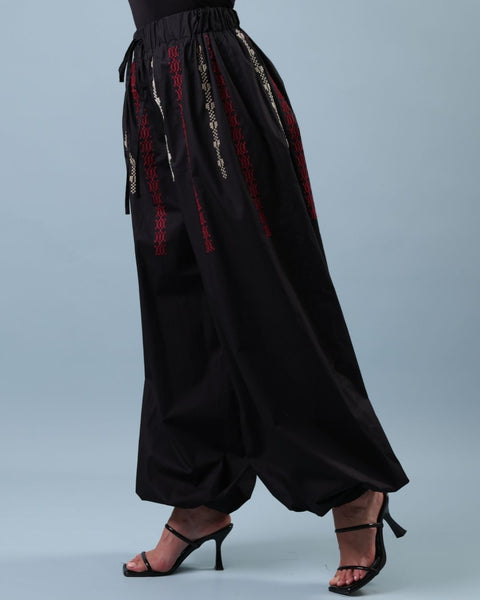 Black Balloon Pants - Border & Chain | الحدود والسلسلة