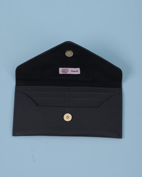 Black Pink Leather Flip Wallet