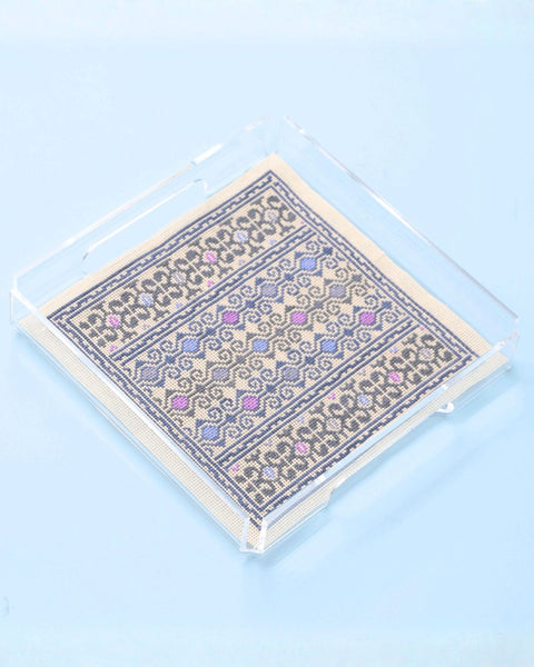 Square Tray- Kohl Holder with Roses  | حامل الكحل مع الورد