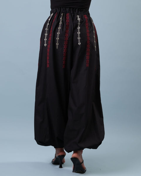 Black Balloon Pants - Border & Chain | الحدود والسلسلة
