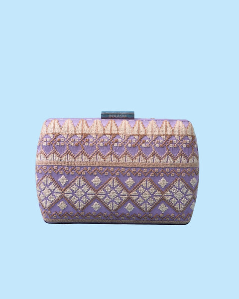 Flat Silk Clutch- Gaza Embroidery | تطريز غزة