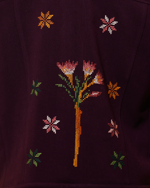 Burgundy Jacket-Meadow Saffron | مرج الزعفران