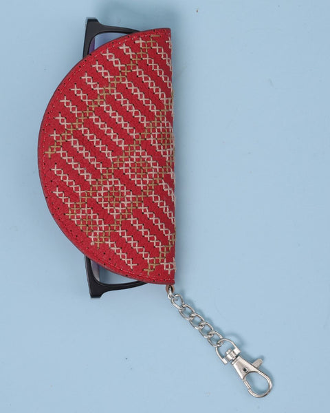 Bright Red Leather Eyewear Cover