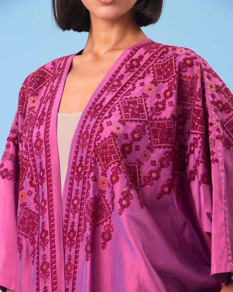Silk Abaya-Qamar Wa Qalayed Beersheba | قمر قلايد بئر سبع