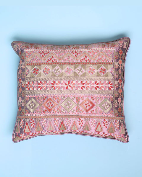 Purple Silk Cushion-Silk Tahriri of Galilee | حرير تحرير الجليل