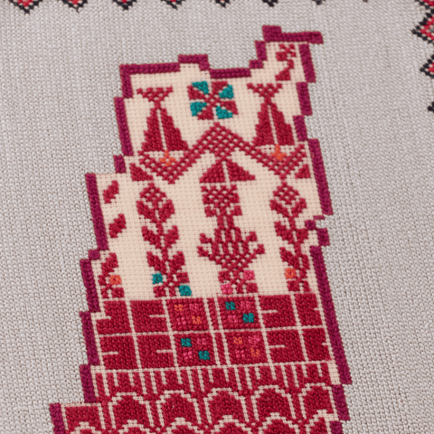 Map of Palestine-Full Embroidered | خريطة فلسطين-مطرزة بالكامل