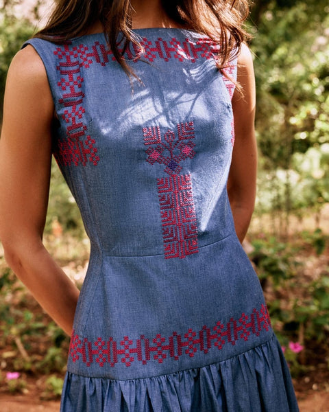 Cauliflower & Baker's wife Embroidered Dress | تطريز القرنبيط وزوجة الخباز