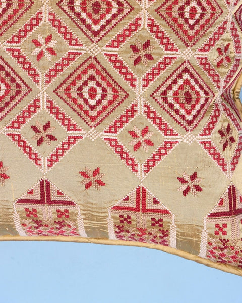 Gold Silk Cushion-Silk Bethlehem Stars