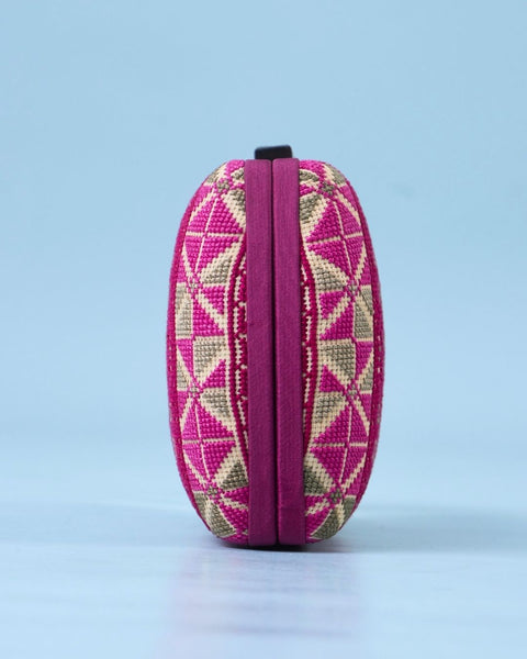 Flat Canvas Clutch- Jerusalem Embroidery | تطريز القدس