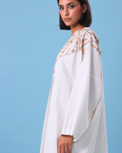 Long Sleeves Cotton Abaya Road of Stars from Jaffa |طريق النجوم من يافا