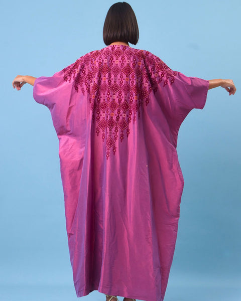 Silk Abaya-Qamar Wa Qalayed Beersheba | قمر قلايد بئر سبع