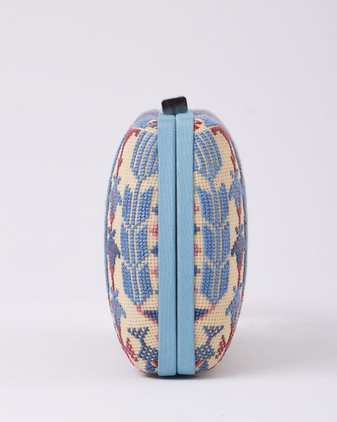 Flat Canvas Clutch- Cauliflower Embroidery | تطريز قرنبيط
