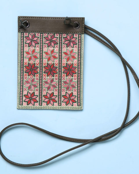 Green Leather Side Bag-Eye of the Cow of Hebron | عين البقرة من الخليل