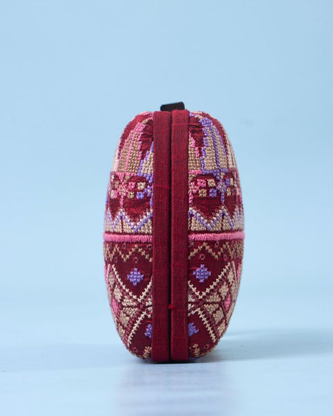 Flat Silk Clutch- Gaza Embroidery | تطريز غزة