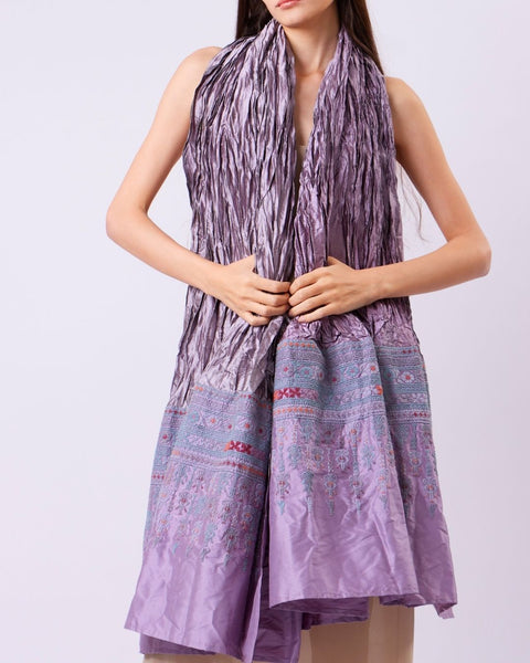 Silk Shawl Rumi Flowers of Ramallah- زهور الرومي في رام الله