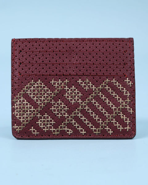 Burgundy with Grey Card Holder