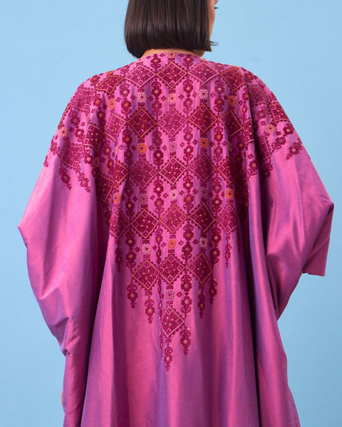 Silk Abaya-Qamar Wa Qalayed Beersheba | قمر قلايد بئر سبع