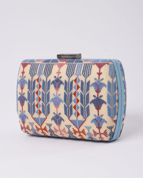 Flat Canvas Clutch- Cauliflower Embroidery | تطريز قرنبيط
