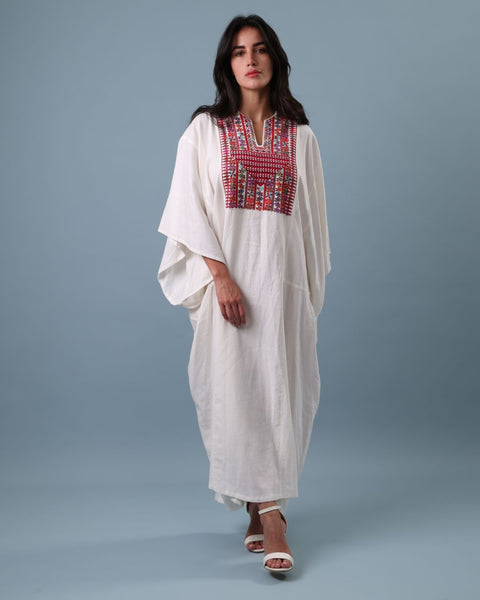 Red Butterfly Caftan Multiple Embroidery | التطريز المتعدد
