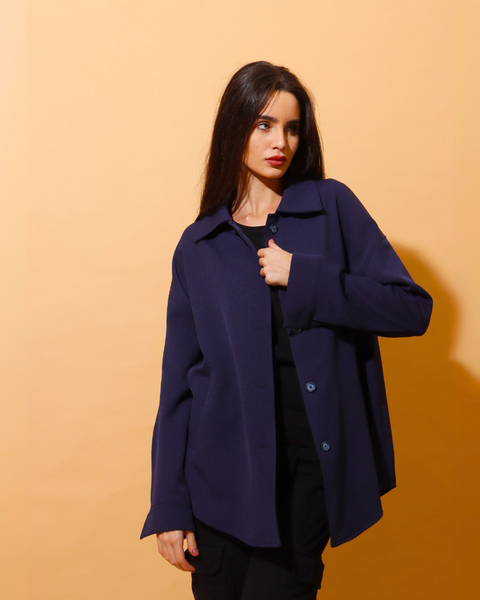Navy Jacket Yellow Flax Flower | زهرة الكتان الصفراء