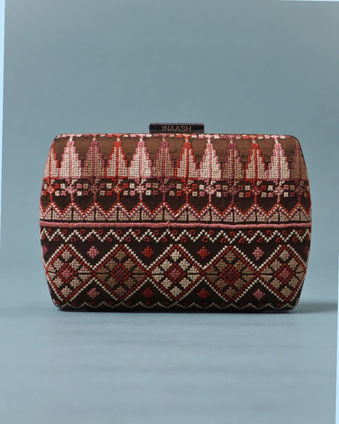 Flat Silk Clutch- Gaza Embroidery | تطريز غزة