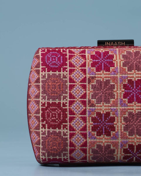 Flat Canvas Clutch- Jerusalem Embroidery | تطريز القدس