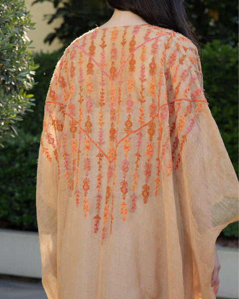 Beaded Short Sleeve Najaf Abaya-Ward Rumi Ramallah | زهور رومي رام الله