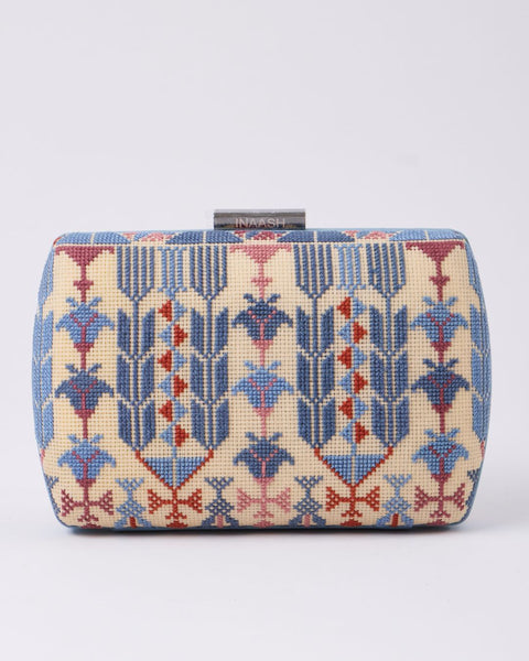 Flat Canvas Clutch- Cauliflower Embroidery | تطريز قرنبيط