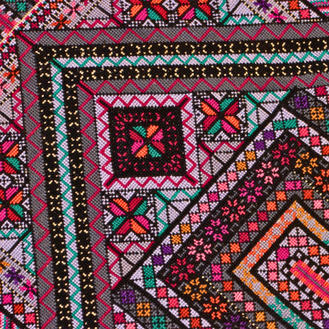 Bayt Sahour Embroidered Panel-Blue