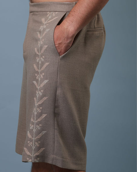 Grey Meshwar Set- Palm Tree | شجرة النخيل