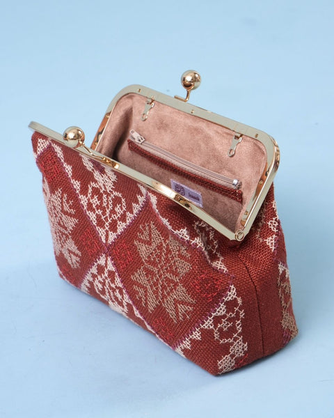 Red Linen Click Clutch Star of Bethlehem | نجمة بيت لحم