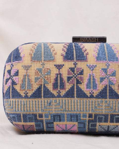 Box Canvas Clutch - Beersheba Motif | زخارف بئر السبع