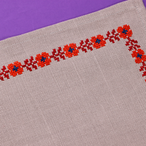 Embroidered Dining Mat- Flowers | ورد
