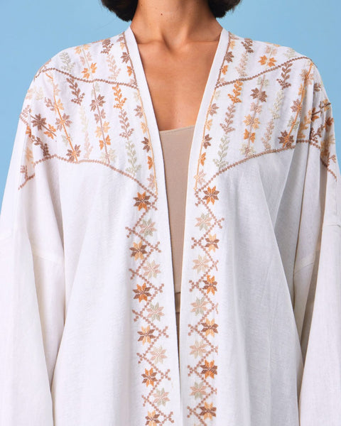 Long Sleeves Cotton Abaya Road of Stars from Jaffa |طريق النجوم من يافا