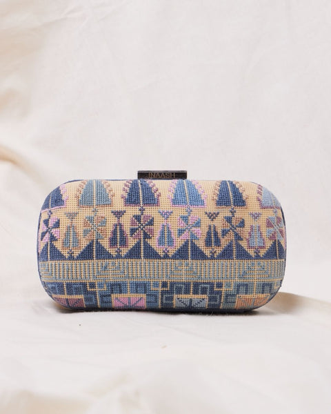 Box Canvas Clutch - Beersheba Motif | زخارف بئر السبع