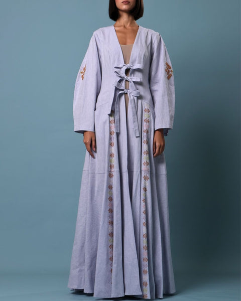 Linen Abaya Dress Apple Branch | فرع التفاح