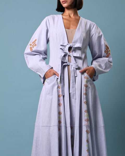 Linen Abaya Dress Apple Branch | فرع التفاح