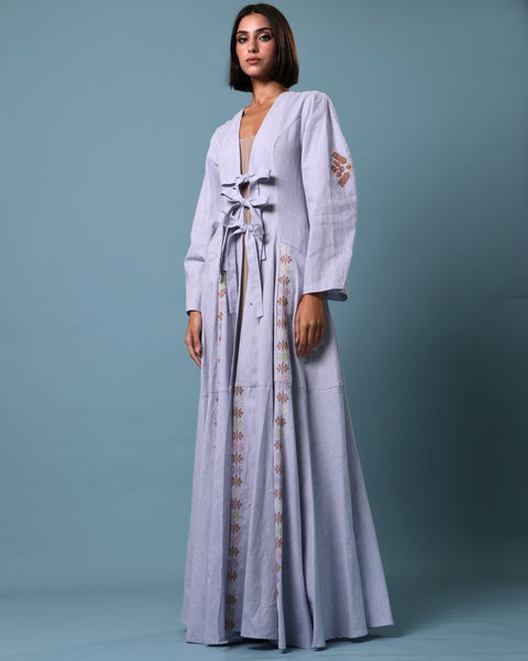 Linen Abaya Dress Apple Branch | فرع التفاح