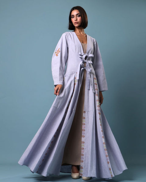 Linen Abaya Dress Apple Branch | فرع التفاح