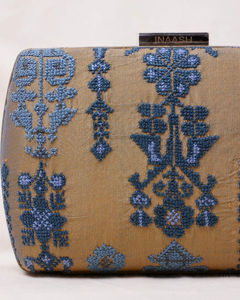 Flat Silk Clutch-Yafa | تطريز نترات يافا