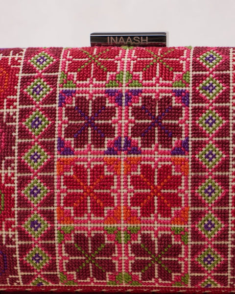Flat Canvas Clutch- Jerusalem Embroidery | تطريز القدس