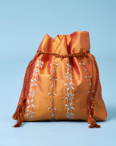 Gold Silk Drawstring Pouch Bethlehem |بيت لحم
