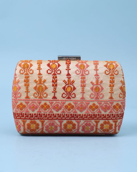 Golden Flat Silk Clutch-Natrat Yafa | تطريز نترات يافا