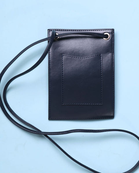 Blue Leather Side Bag-Coffee Bean Jaffa and Gaza | حبة البن يافا وغزة