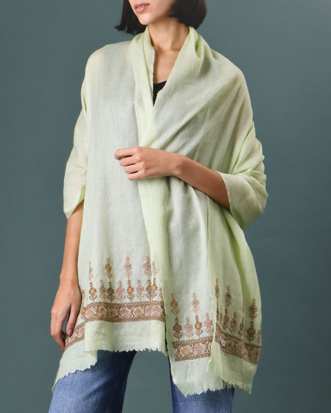 Merino Wool Shawl Yafa Embroidery| تطريز يافا