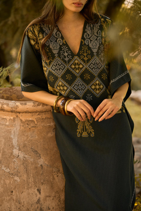 Navy Square Abaya of Al Khalil | الخليل