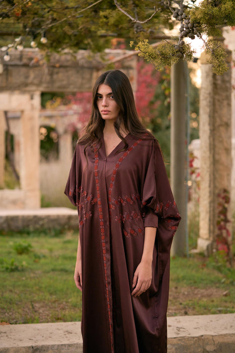 Burgundy Bias Abaya Hebron & Ramallah | الخليل ورام الله