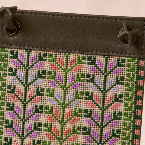Leather Side Bag-Coffee Bean Jaffa and Gaza | حبة البن يافا وغزة