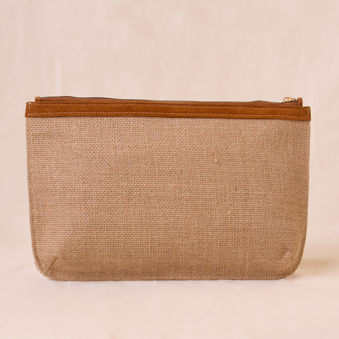 Zipper Straw Pouch Mixed Embroidery |  التطريز المختلط